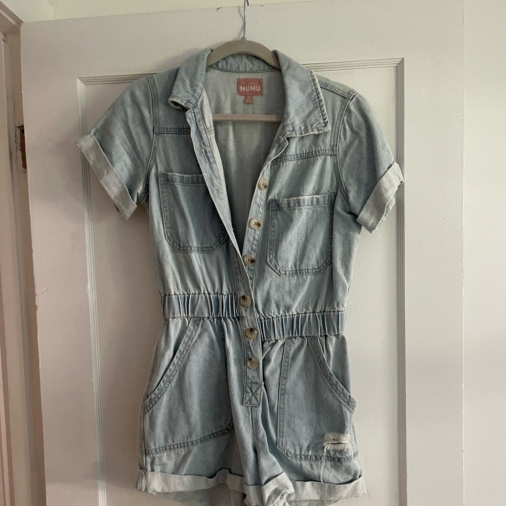 Show me your mumu denim romper